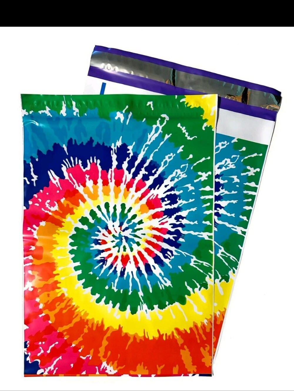 50 pcs - 25 - 10x13 Tie-Dye Poly Mailers & 25 Clear Self Seal Bags